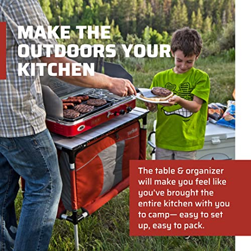 Camp Chef Sherpa Table & Organizer - Camping Storage for Outdoor Cooking & Camping Gear - Aluminum Table Top