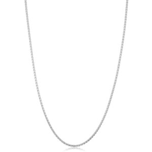 kooljewelry sterling silver round wheat chain necklace (1.5 mm, 20 inch)