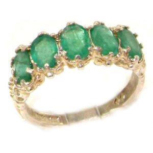 letsbuygold 925 sterling silver real genuine emerald womens eternity ring - size 7