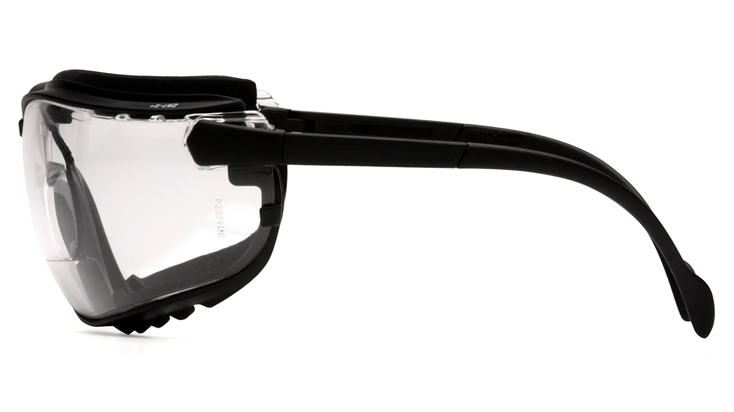 Pyramex Safety V2G Readers Eyewear, Black Strap/Temples, Clear +2.5 Anti-Fog Lens, Black Frame/Clear Anti-fog +2.5 Lens