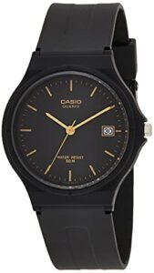 casio men's black analog date watch mw59-1e