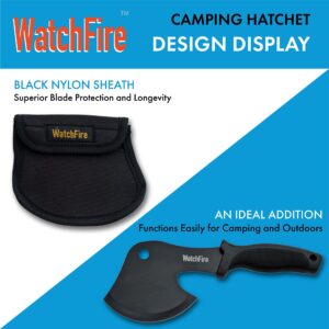 WatchFire 10” Black Camping/Survival Axe-Head Hatchet with Nylon Sheath (210921)