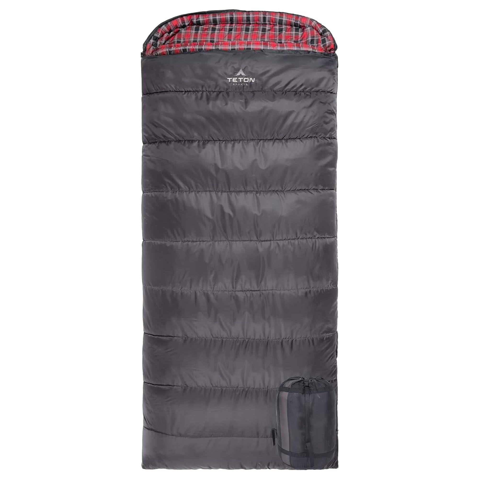 TETON Sports Celsius XXL 0 Degree Sleeping Bag with Compression Sack, Left Zipper, and SuperLoft Elite Material for Camping and Base Camp, Gray