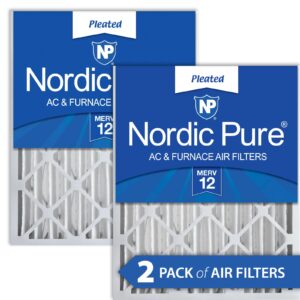 nordic pure 20x24x4 (19_3/8 x 23_3/8 x 3_5/8) pleated merv 12 air filters 2 pack