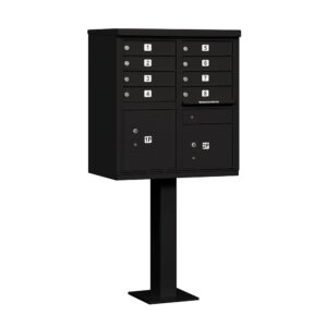 salsbury industries 3308blk-u 8 a size doors, united states postal access type i cluster box unit, black