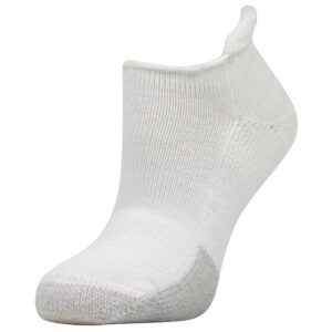 thorlos womens max cushion rolltop tennis sock, white, medium us