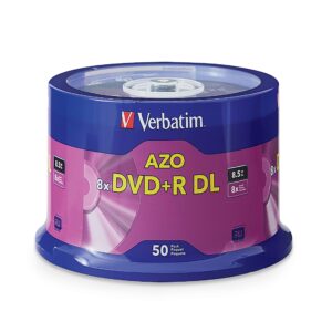 verbatim dvd+r dl 8.5gb 8x with branded surface - 50pk spindle, 50 - disc