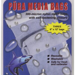 Pura (Magnavore) APU00414 3-Pack 300-Micron Media Bags for Aquarium Filter, 6 by 12-Inch