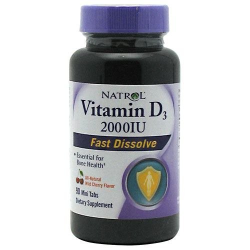 Natrol Vitamin D3, 2000 IU, Mini Tabs, Wild Cherry, 90 ea ( Multi-Pack)4