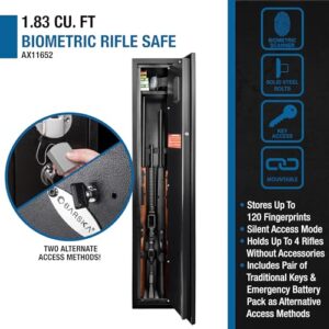 Barska Quick and Easy Access Biometric Rifles, Firearms and Long Guns Safe for Home, Removable Shelf, Optional Silent Mode, 1.83 Cubic Ft