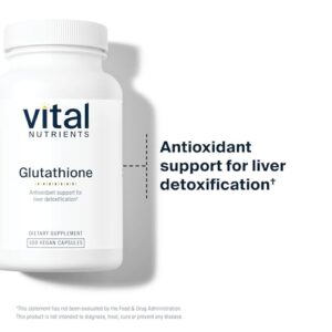 Vital Nutrients Liposomal Glutathione 400mg | Vegan Antioxidant Supplement to promote Liver Health and Liver Detox* | Gluten, Dairy and Soy Free | 100 Capsules