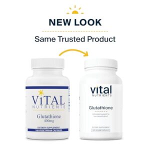 Vital Nutrients Liposomal Glutathione 400mg | Vegan Antioxidant Supplement to promote Liver Health and Liver Detox* | Gluten, Dairy and Soy Free | 100 Capsules