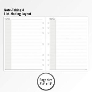 AT-A-GLANCE Day Runner Lined NotePad Pages, Refill, Loose-Leaf, Undated, for Planner, 8-1/2" x 11", Size 5, 30 Sheets/Pack (038-3)