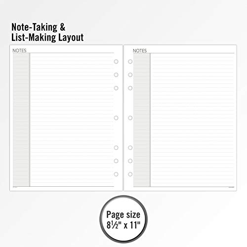 AT-A-GLANCE Day Runner Lined NotePad Pages, Refill, Loose-Leaf, Undated, for Planner, 8-1/2" x 11", Size 5, 30 Sheets/Pack (038-3)