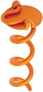 liberty outdoor anchfr8-org-a folding ring spiral ground anchor, orange, 8-inch