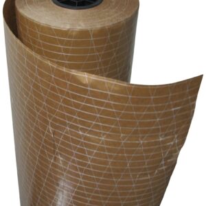 Plasticover - PCP360200 Reinforced Kraft Floor Protection Paper, Plastic Coated and Fiberglass Threading, Brown, 36" Wide by 200' Long