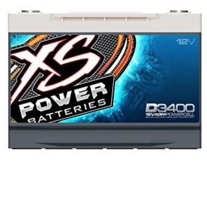 XS Power D3400 XS Series 12V 3,300 Amp AGM High Output Battery with M6 Terminal Bolt