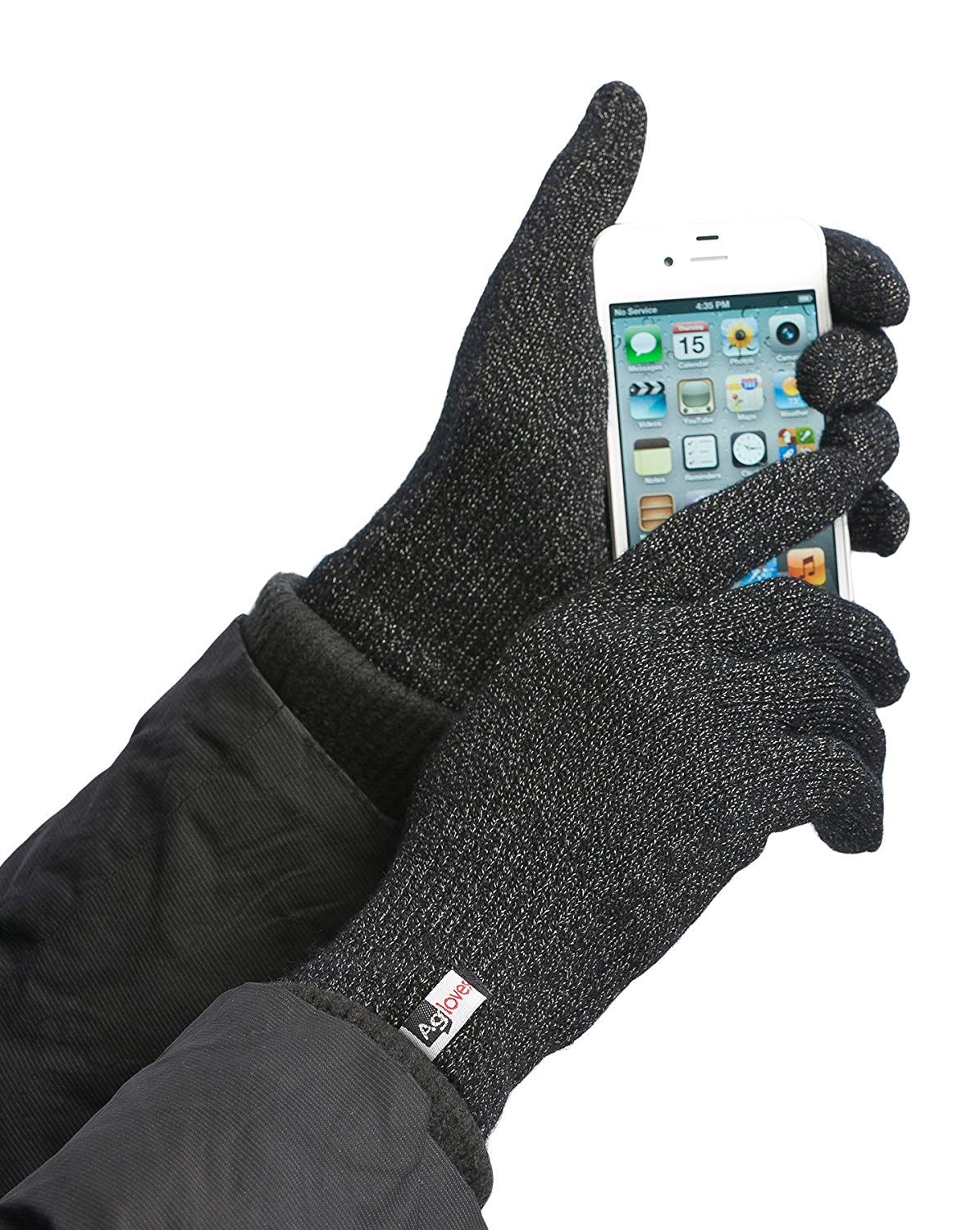 Agloves Sport M/L touchscreen gloves, iPhone gloves, texting gloves Black M/L