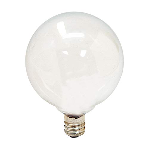 GE White 44412 25-watt 180-Lumen Candelabra Base G16.5 Globe Light Bulb, Soft, 2 Count (Pack of 1)