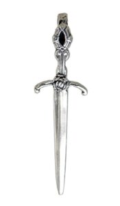 sterling silver medieval sword of the rose pendant