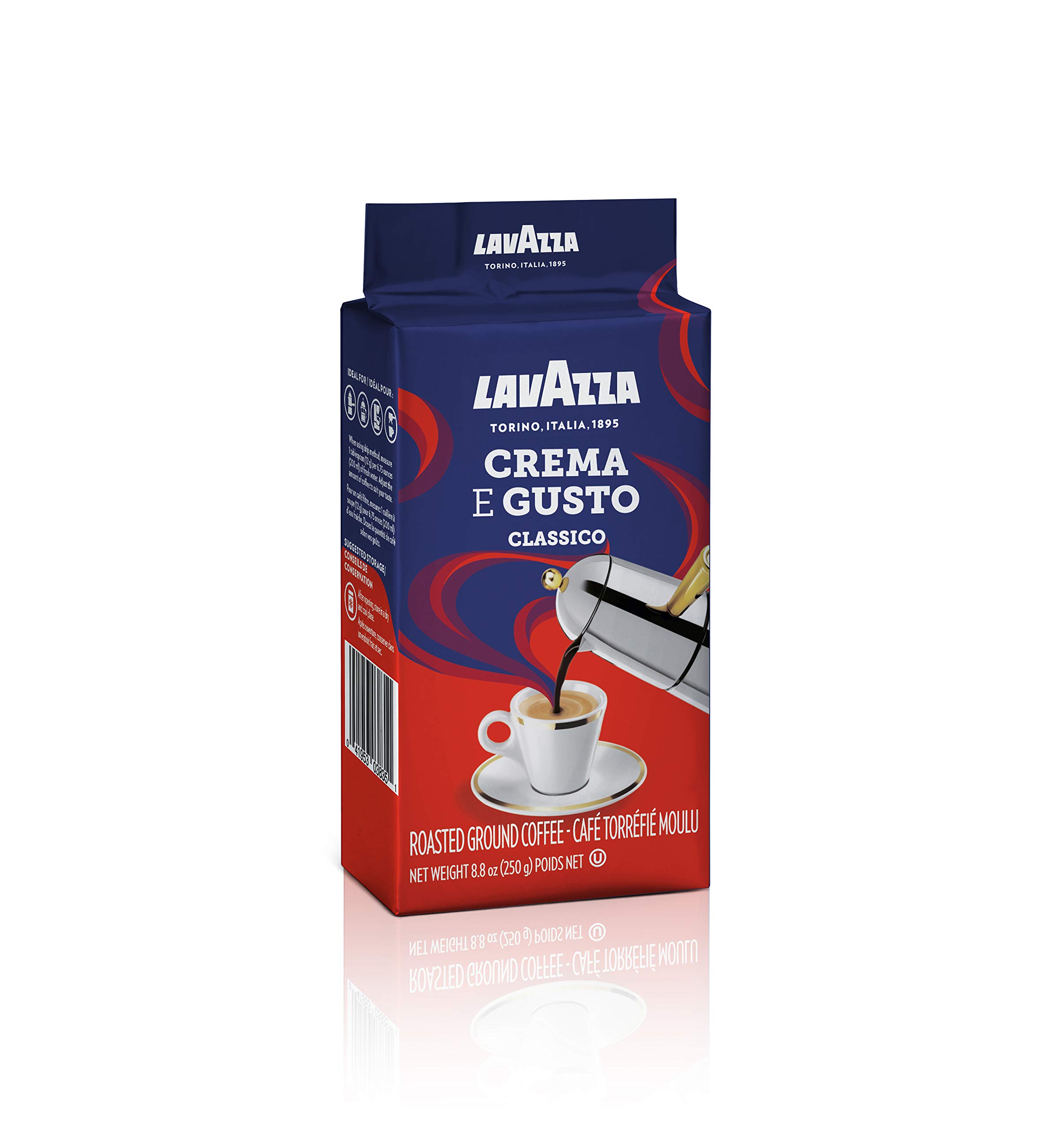 Lavazza 2 Pack Crema E Gusto Ground Coffee 8.8oz/250g Each