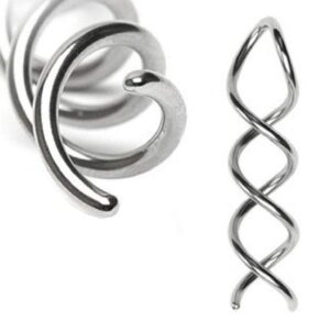 body accentz earrings rings 316l surgical steel swirl twist tapers - sold as a pair