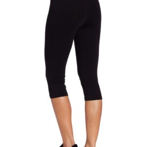 Spalding Women's Essential Capri Legging | Comfortable 4-Way Stretch Athletic Pants | Mid-Waist Black | Medium