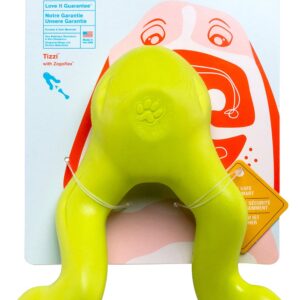 WEST PAW Zogoflex Tizzi Treat Dispensing Dog Toy – Interactive Play Toy for Dogs, Puppies – Floatable, High-Flying Toys for Fetch, Catch, Tug of War, Recyclable, Dishwasher Safe, Large, Granny Smith