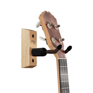 String Swing Ukulele Wall Mount Stand for Mandolin Uke Concert Pineapple Soprano Tenor and Baritone Compatible Case Alternative Kit for Home or Studio – Oak Hardwood