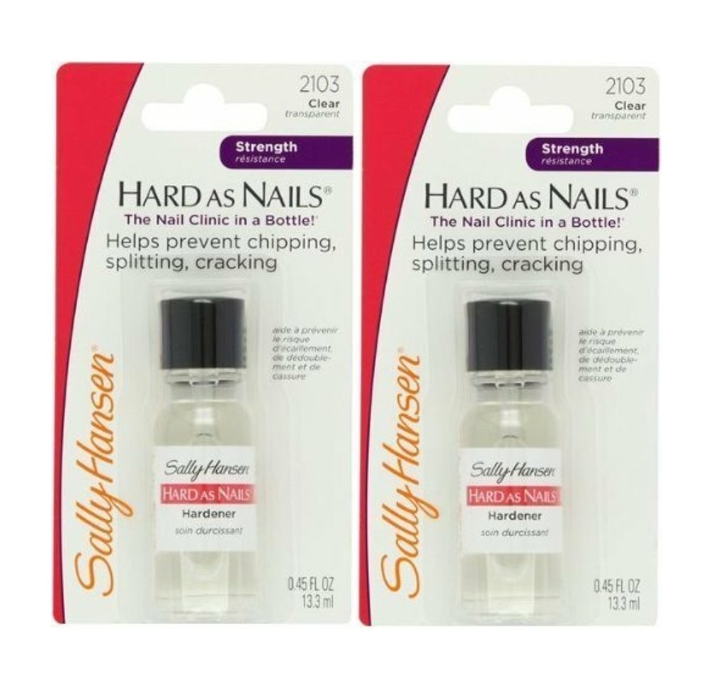 Sally Hansen Hard As Nails Clear 0.45 Ounce (Blister) (13ml) (2 Pack)