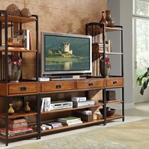 Modern Craftsman Distressed Oak 3Piece Entertainment Center by Home Styles