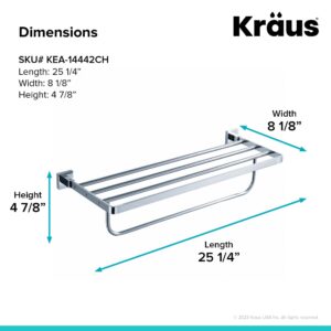 Kraus KEA-14442CH Aura Bathroom-Accessories - Bath-Towel Rack with -Towel Bar