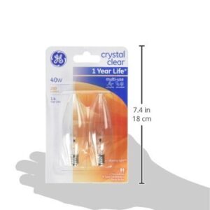 GE Lighting 12165 Light GE2PK40W CLR Blunt Bulb, Incandescent Bulbs, Warm white, 2 Count (Pack of 1), Clear