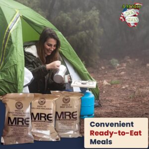 U.S. Meal Ready to Eat (Variety Pack of 12) – Nutritional Emergency Food Rations - Freeze Dried Food w/Flameless Heaters, Entree, Side Dishes, & More - MRE Kit for Emergency Survival, Hunting, & More