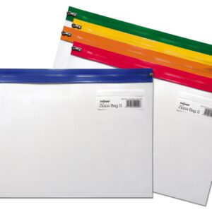 Snopake A3 480x350mm Zippa Bag 'S' with Zip Strips - Transparent/Assorted (Pack of 5)