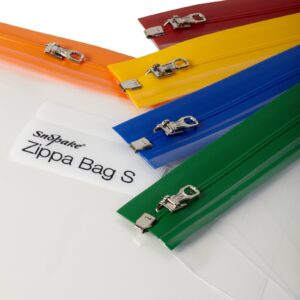 Snopake A3 480x350mm Zippa Bag 'S' with Zip Strips - Transparent/Assorted (Pack of 5)