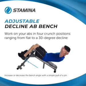 Stamina Ab Hyperextension Bench Pro - Adjustable and Foldable Roman Chair with Smart Workout App for Home Workout - Up to 250 lbs Weight Capacity