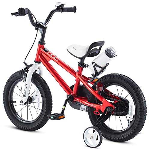 Royalbaby Toddlers Kids Bike Boys Girls Freestyle BMX Children Sports Bicycle with Training Wheels Gifts, 12 Inch Red