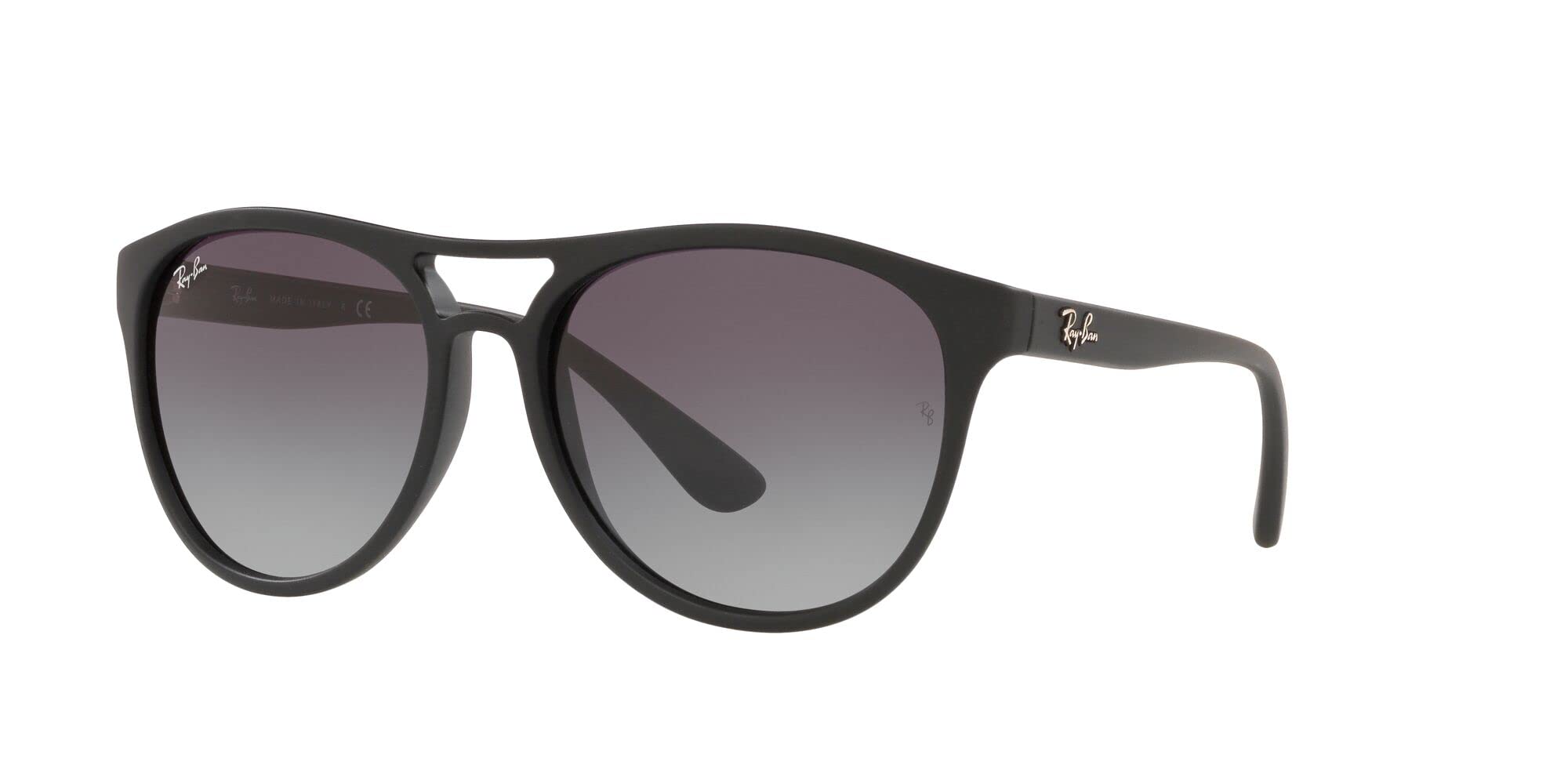 Ray-Ban Men's RB4170 Brad Round Sunglasses, Rubberized Black, 58 mm