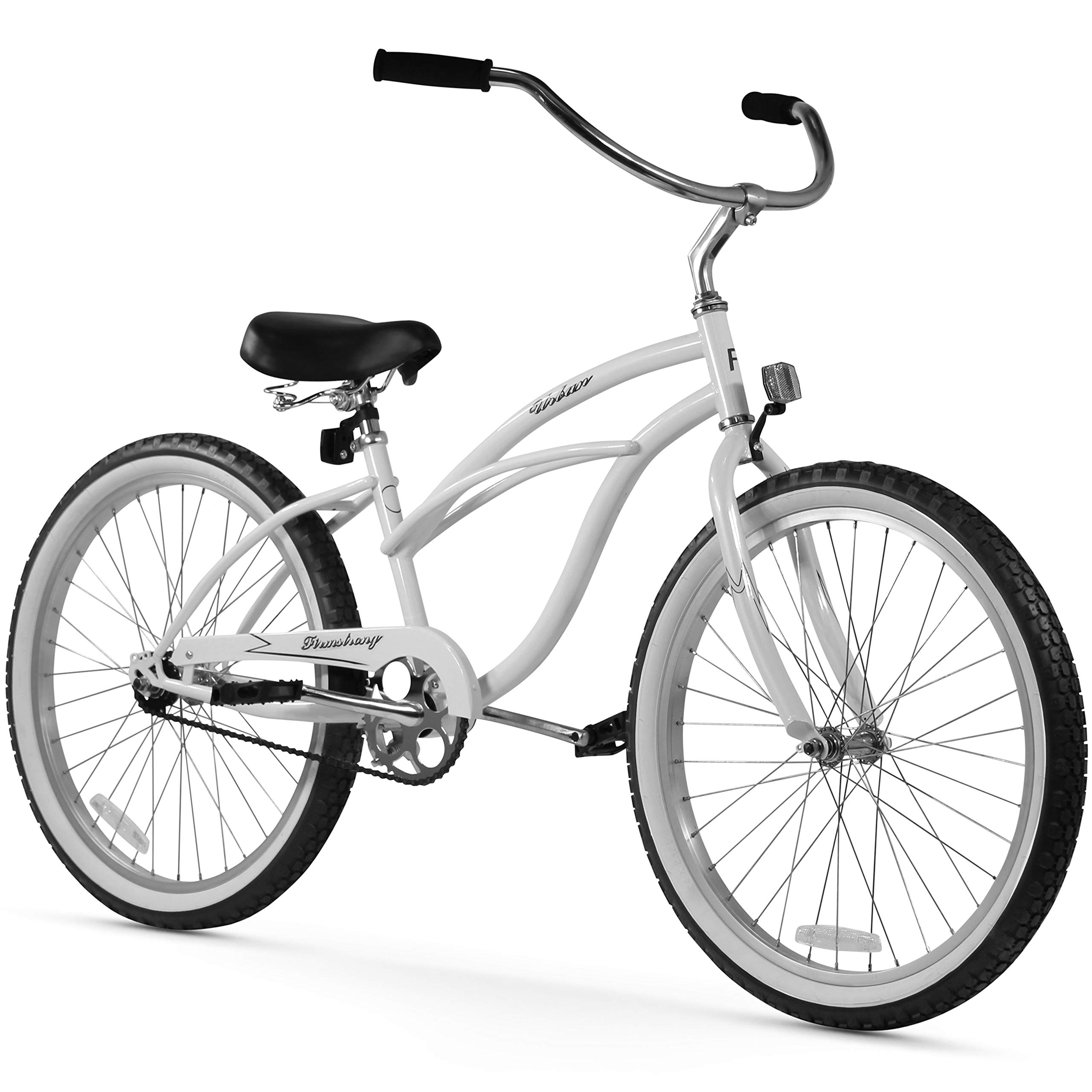 Firmstrong Urban Lady Single Speed Beach Cruiser Bicycle, 24-Inch, White