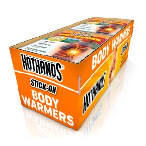 hothands body warmers with adhesive - long lasting safe natural odorless air activated warmers - up to 12 hours of heat - 40 individual warmers