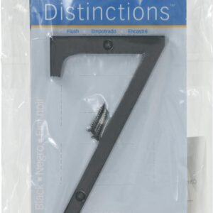 Distinctions 843147 Black Flush-Mount 4-Inch House Number 7