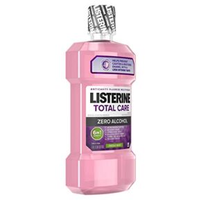 Listerine Total Care Alcohol-Free Anticavity Mouthwash, 6 Benefit Fluoride Mouthwash for Bad Breath and Enamel Strength, Fresh Mint Flavor, 1 L