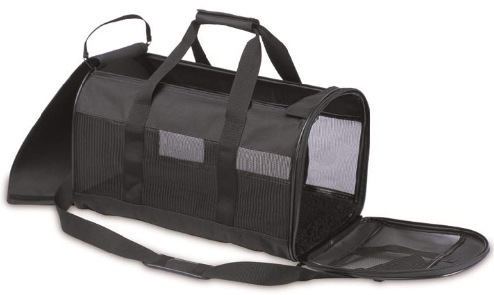 Petmate Soft-Sided Kennel Cab Pet Carrier,Black,Up to 15lbs, 17 X 10 X 10 (21329)