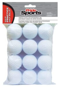 pridesports practice golf balls, hollow, 12 count