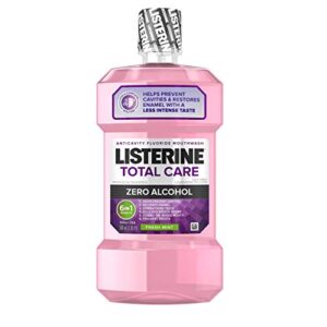 Listerine Total Care Alcohol-Free Anticavity Mouthwash, 6 Benefit Fluoride Mouthwash for Bad Breath and Enamel Strength, Fresh Mint Flavor, 500 mL