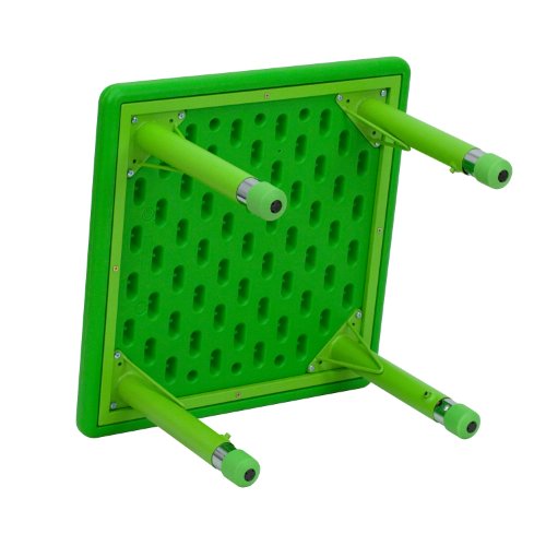 Flash Furniture Wren 24'' Square Green Plastic Height Adjustable Activity Table