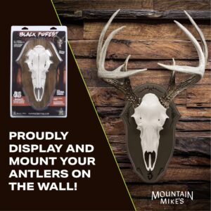 Mountain Mikes Black Forest Antler Mounting Kit - Traditional Half-Skull Deer Mounting Kit - Compatible with Harvested and Shed Antlers - Universal Rustic Home Decor Inspired by The Great Outdoors