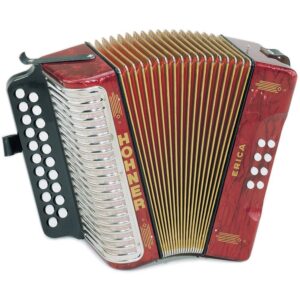 hohner accordions erica gc two-row accordion (pearl red)