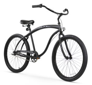 firmstrong bruiser man 3-speed beach cruiser bicycle, 26-inch, matte black,15154